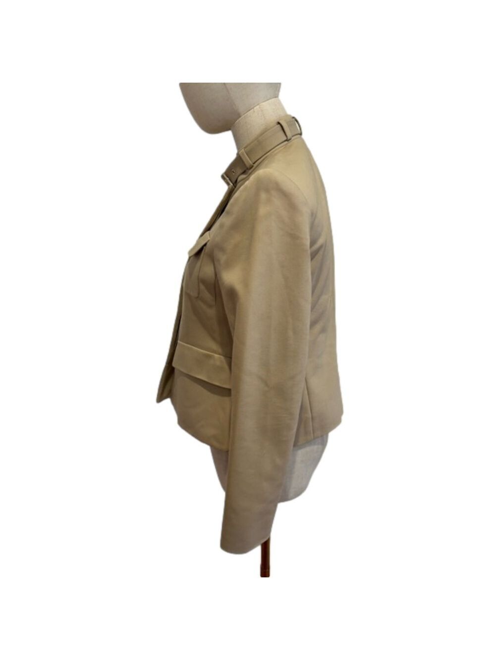 SAFARI STYLE CROPPED JACKET W A MANDARIN COLLAR & 4 FLAP POCKETS EUC 6P - Picture 4 of 9